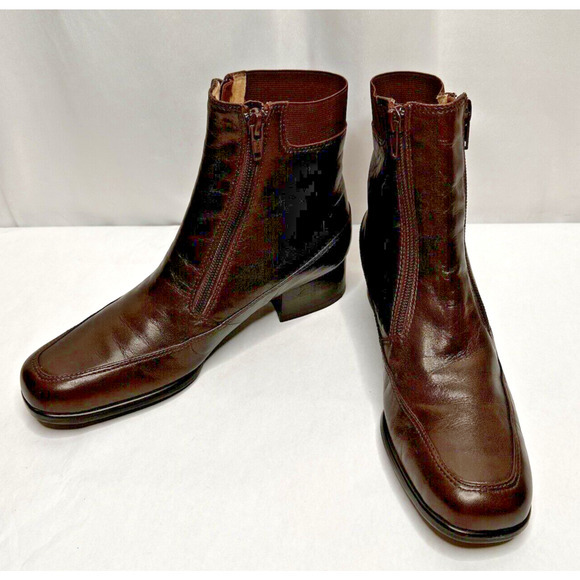 Ros Hammerson Womens Boots 7N Ankle Height Brown Leather Zip Butter Soft Booties - Picture 2 of 15